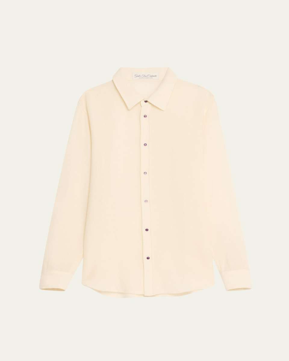 Button Down Gauze Solid Shirt